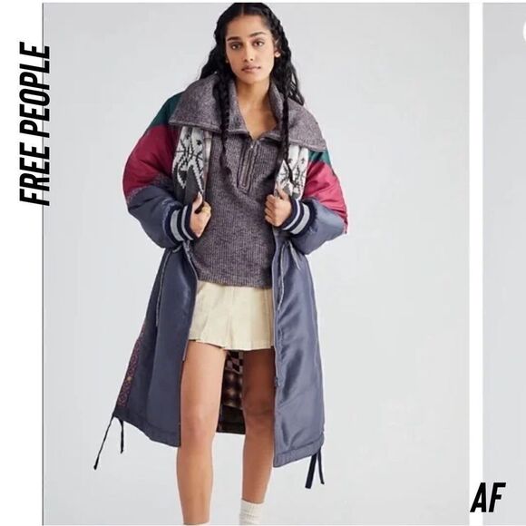 FREE PEOPLE SIENNA REVERSIBLE PARKA JACKET RARE NEW - Picture 1 of 12